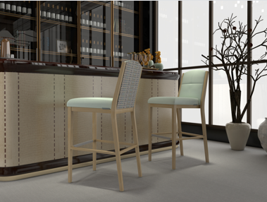 વેચાણ માટે નવું લાકડાનું અનાજ એલ્યુમિનિયમ ડાઇનિંગ બારસ્ટૂલ YG7188 Yumeya 16