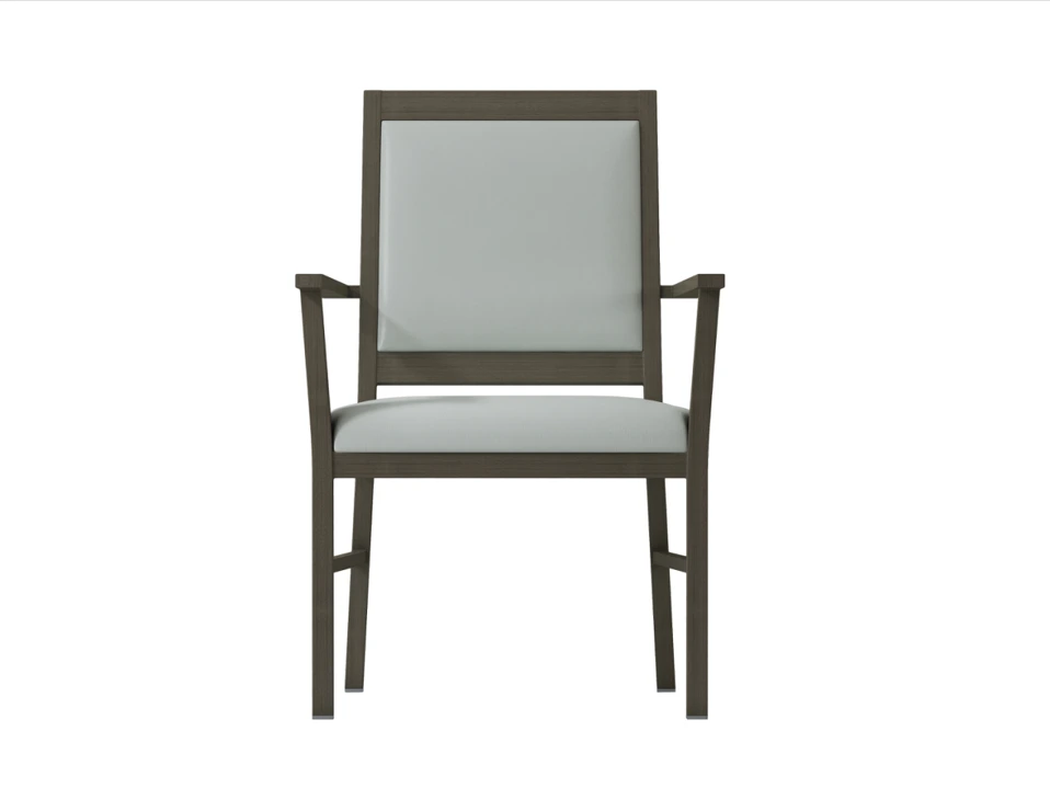 Chaise de bras de salle à manger en aluminium grain de bois YW5617 Yumeya 1
