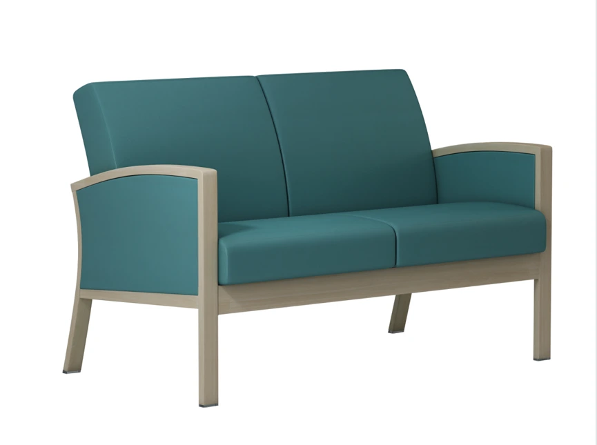 Siège d'amour confortable pour personnes âgées en aluminium à grain de bois Yumeya YSF1051 1