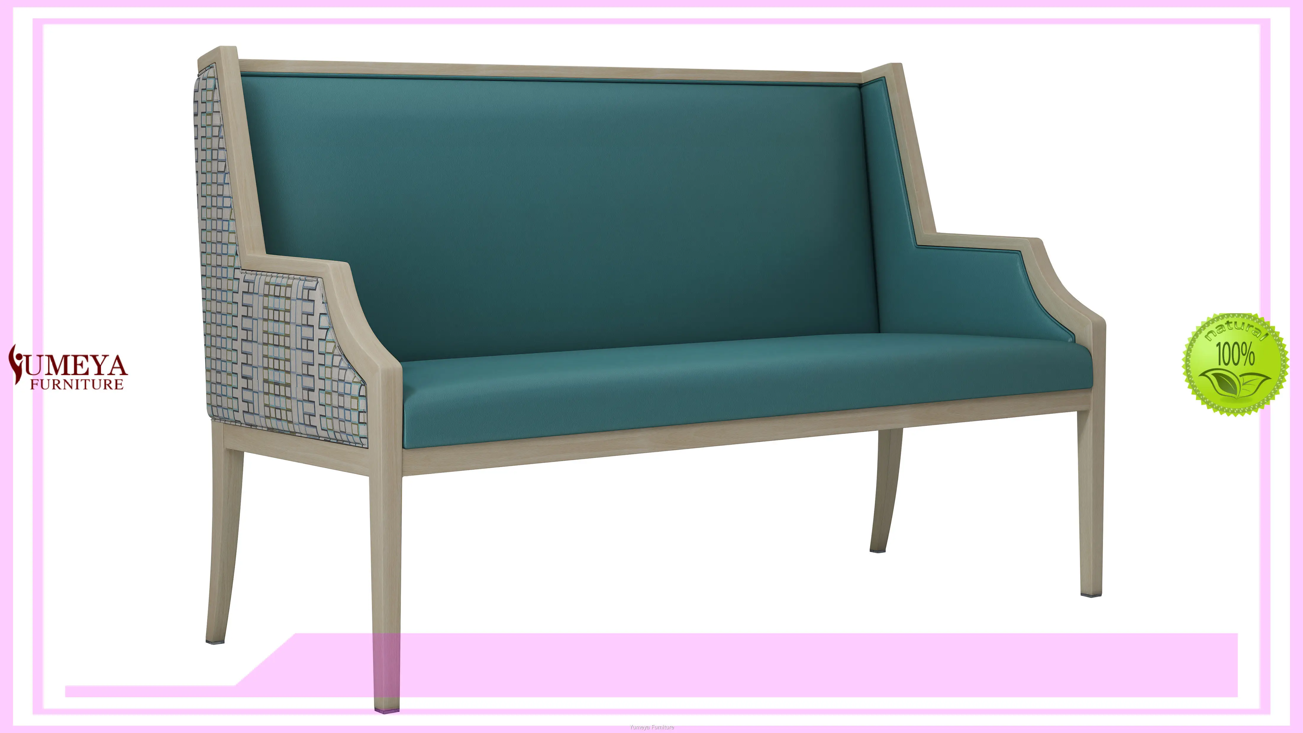Yumeya Furniture | Sérsniðin blá tvö sæta sófi fyrir eldra verksmiðjuverð 1