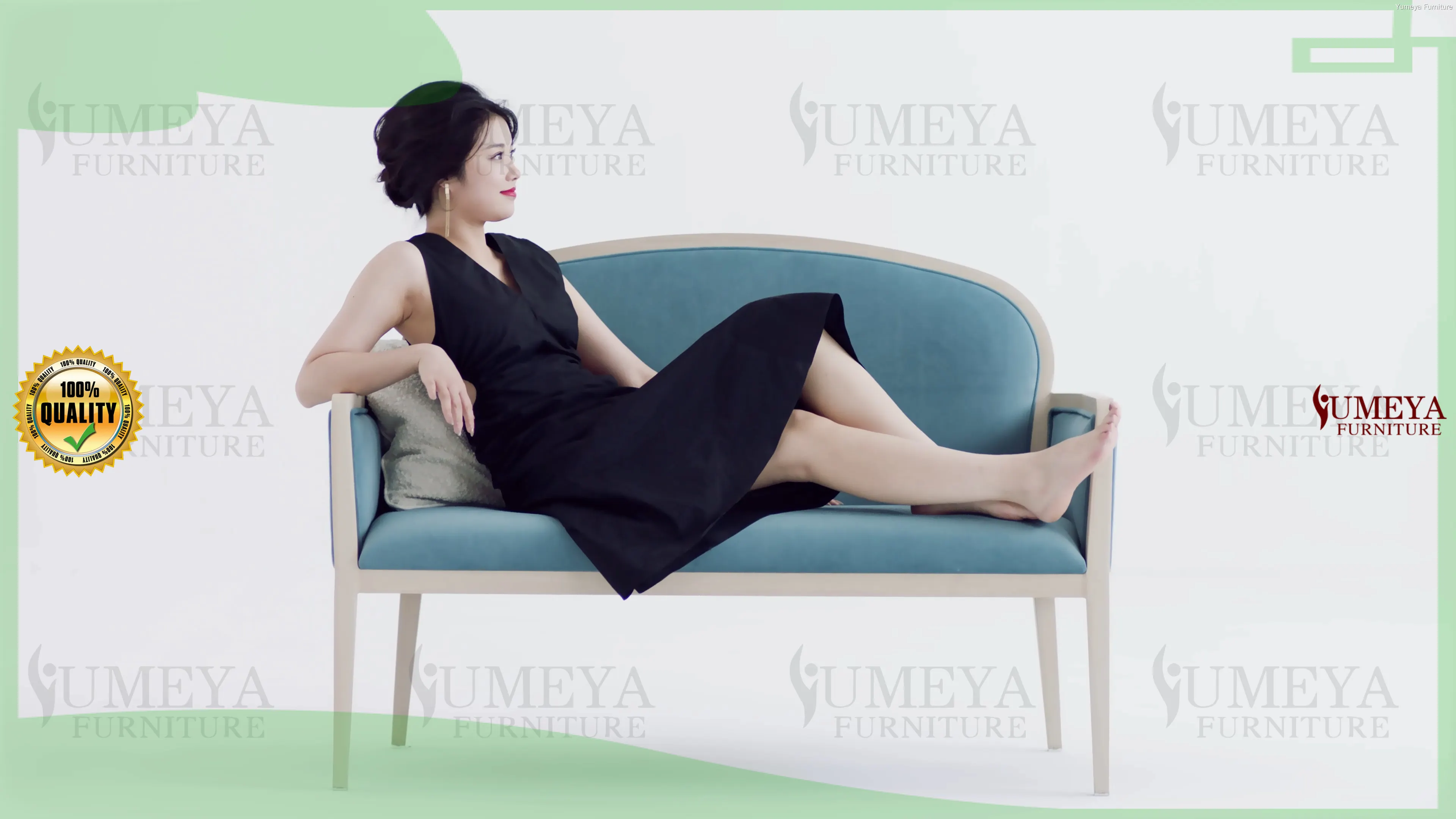Nýr blár tveggja sæta sófi fyrir eldri búsetu til sölu | Yumeya Furniture 1